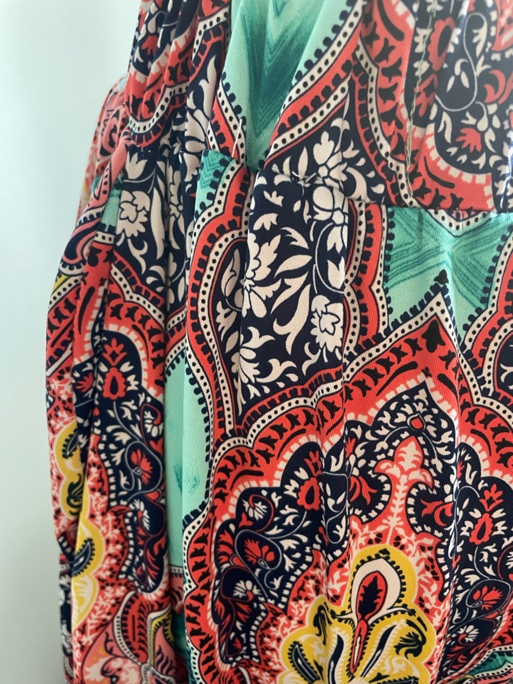 NWT Vintage Teal & Coral Paisley Halter Romper - Picture 5 of 6